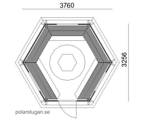 Grillhytte Arctic 9m2 6-kant. Gratis frakt.